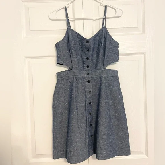 Madewell Chambray Cutout Cami Mini Dress in Classic Indigo - Picture 6 of 11